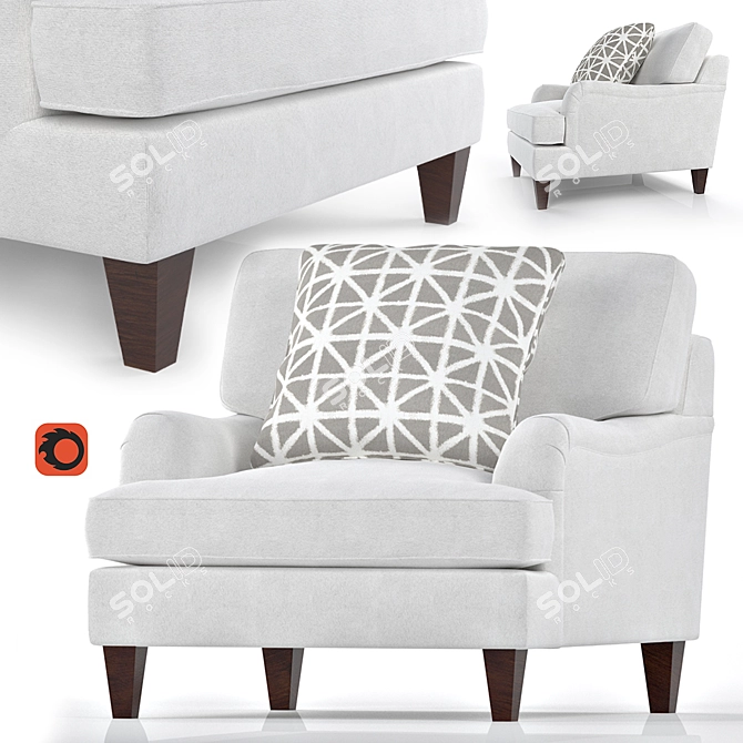 Omni Classic White Sofa 3D model image 1