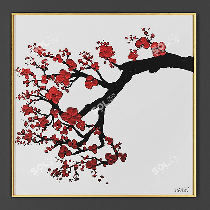 Title: Elegant Framed Artwork 3D model image 1