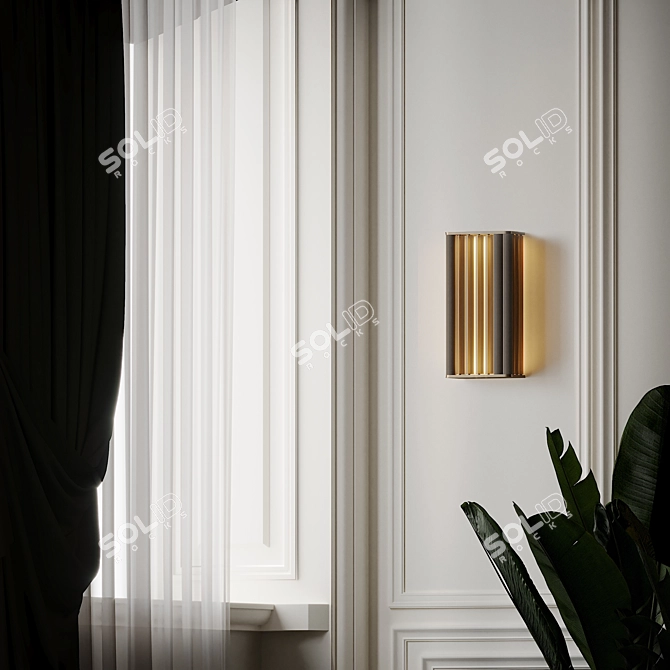 VeniceM Numa Brass & Glass Wall Sconce 3D model image 11