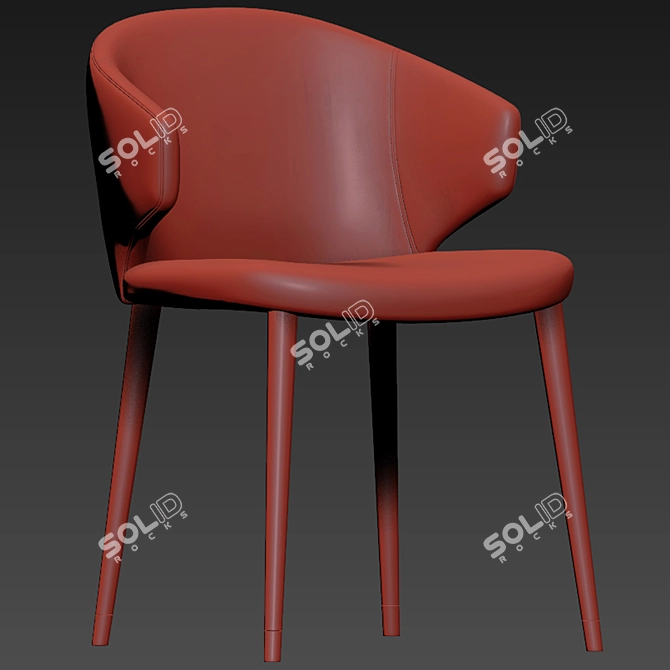 Elegant Beige Armchair: Volante Dining Chair 3D model image 2