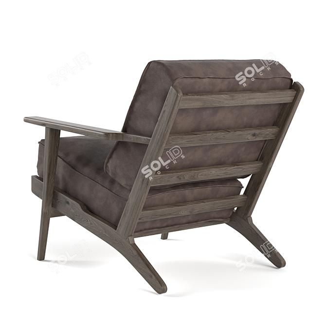 Modern Mocha Hide Armchair 3D model image 2