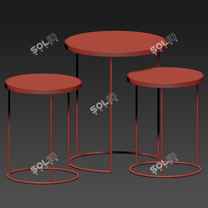 Elegant Bronze Nesting Tables 3D model image 3