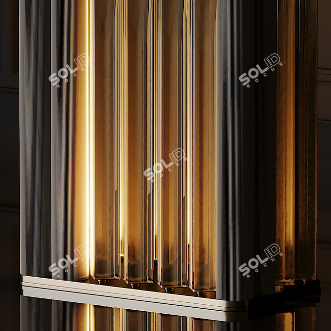 VeniceM Numa Brass Glass Floor Lamp 3D model image 4