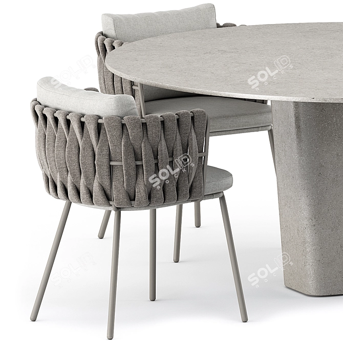 Elegant Tosca Armchair & TAO Dining Table 3D model image 2