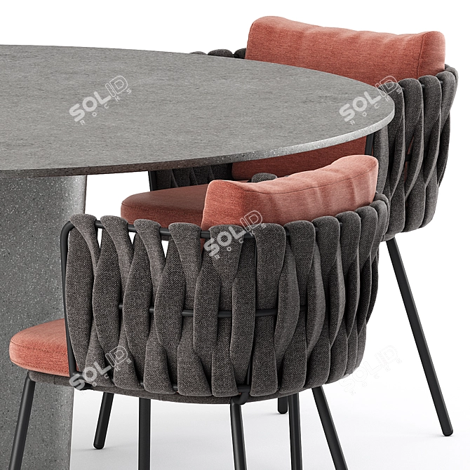 Elegant Tosca Armchair & TAO Dining Table 3D model image 3