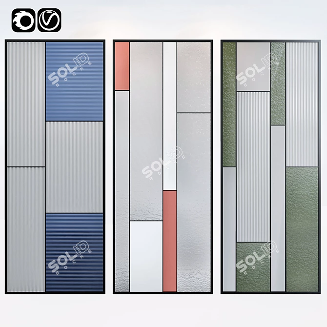 Title: Sleek Glass Partition 3D model image 1