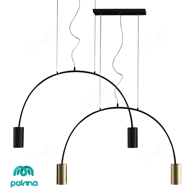 Elegant Metal Chandelier - Palma 0524 3D model image 1