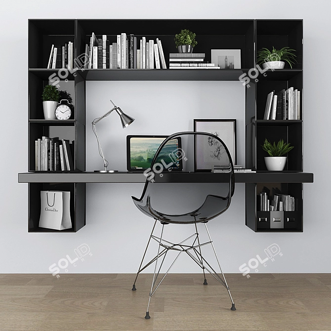 Efficient Workplace Set 3D model image 1