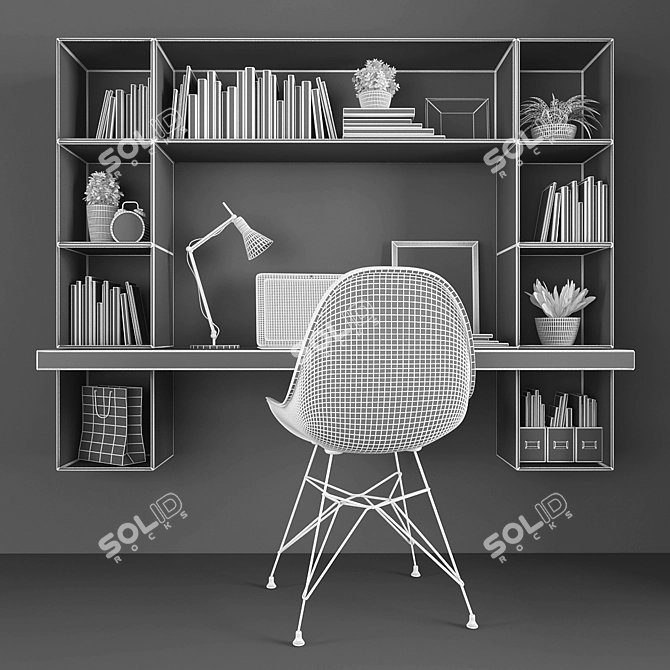 Efficient Workplace Set 3D model image 3