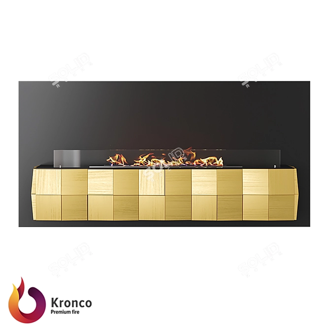 Kvadro Wall Biofireplace: Stylish and Safe 3D model image 1