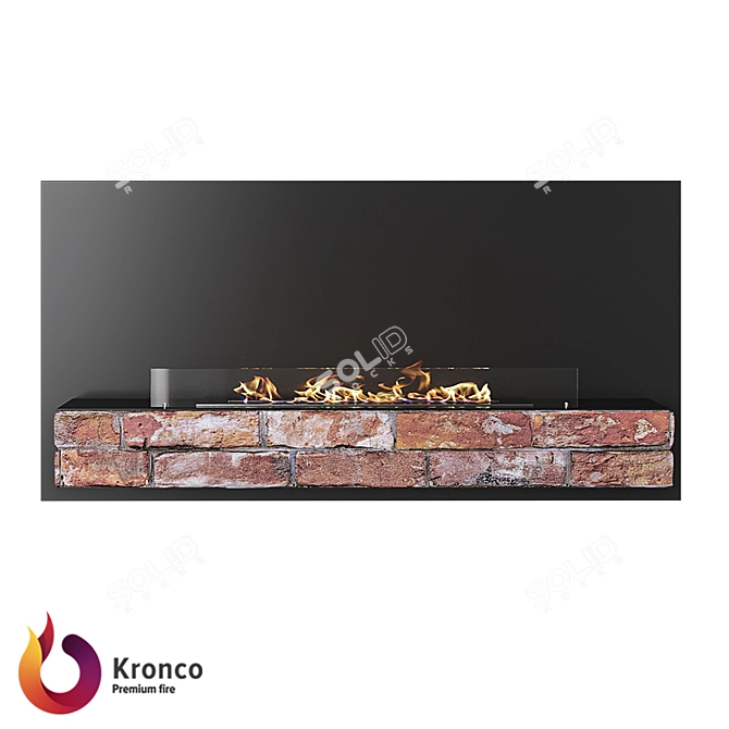 Kronco Loft Wall: Stylish Wall-Mounted Biofireplace 3D model image 1