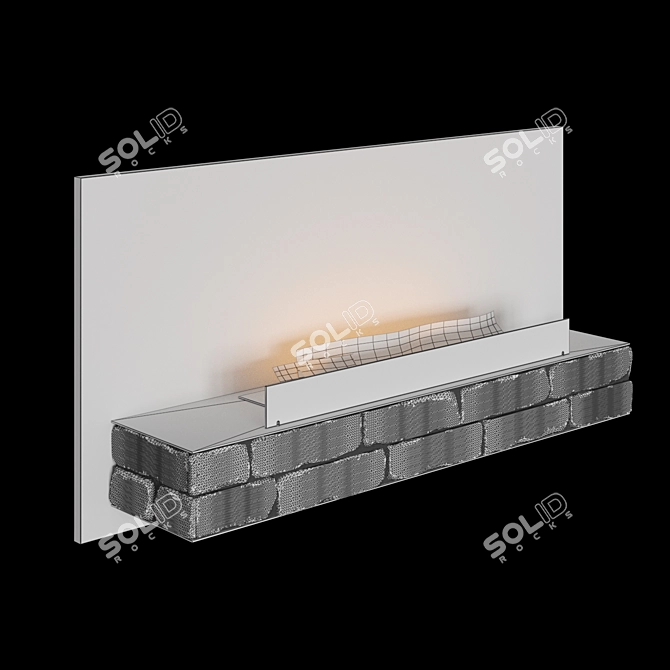 Kronco Loft Wall: Stylish Wall-Mounted Biofireplace 3D model image 3