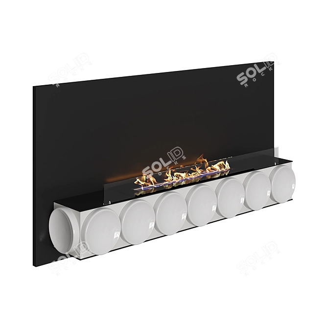 Moon Wall: Stylish Wall-mounted Biofireplace 3D model image 2