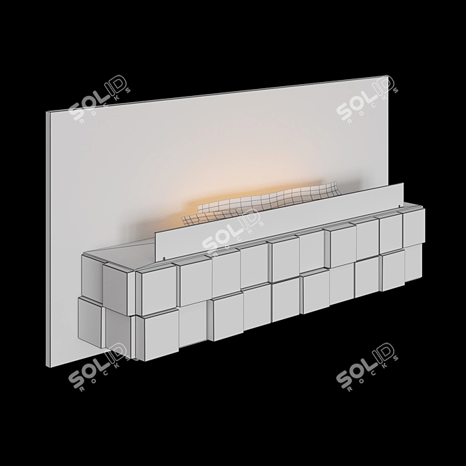 Modern Tetris Wall Biofireplace 3D model image 3