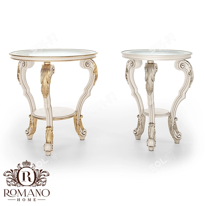 Title: Handcrafted Lorenzo Coffee Table by Romano Home 3D model image 1