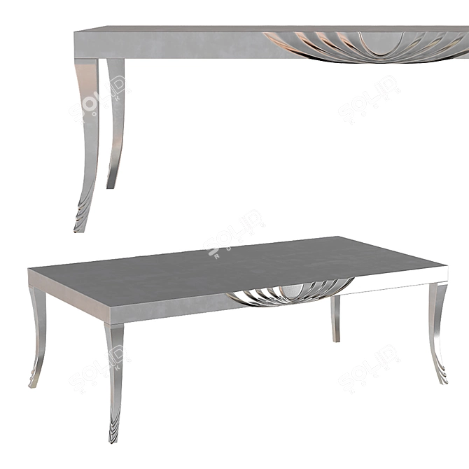 Elegant Silver Angel Yacht Table 3D model image 1