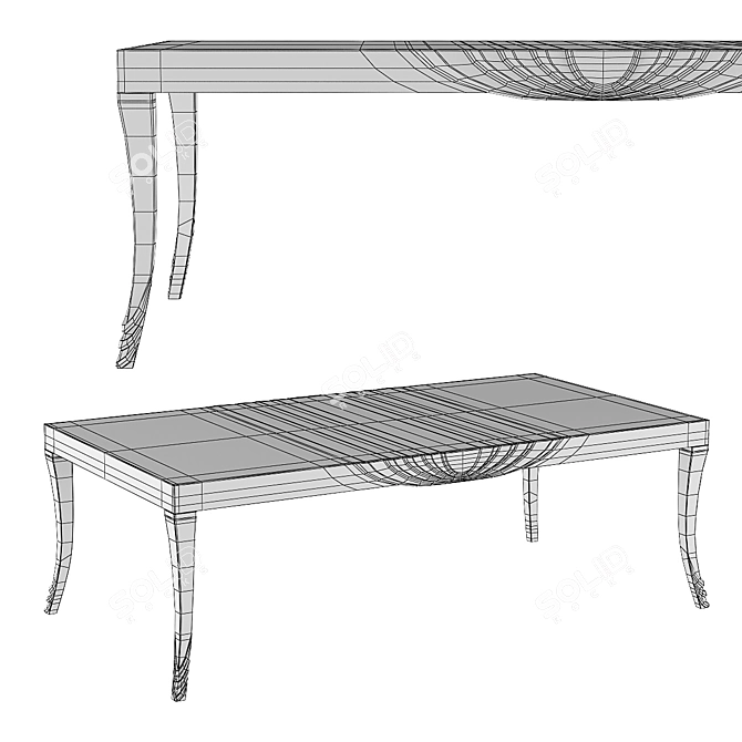 Elegant Silver Angel Yacht Table 3D model image 3