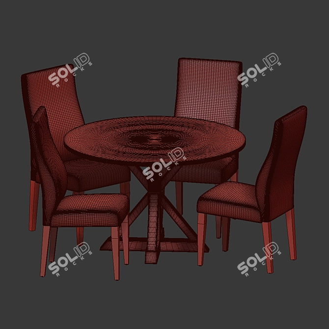 Elegant Arielle Dining Set 3D model image 2