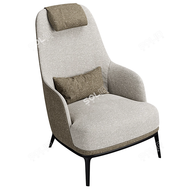 Poly S Armchair: Compact and Comfortable 3D model image 2