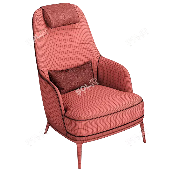 Poly S Armchair: Compact and Comfortable 3D model image 5