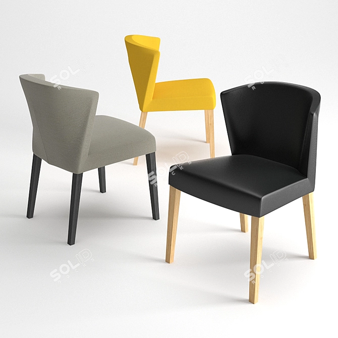 Elegant Valentina Oak Chair 3D model image 1