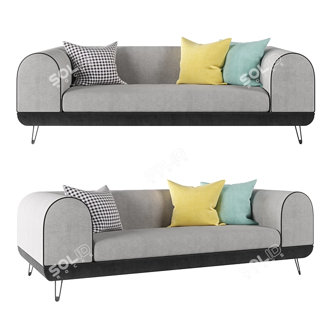 Stylish Linear Shore Sectional 3D model image 1