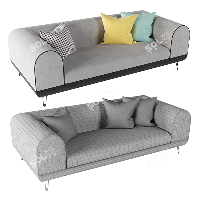 Stylish Linear Shore Sectional 3D model image 2