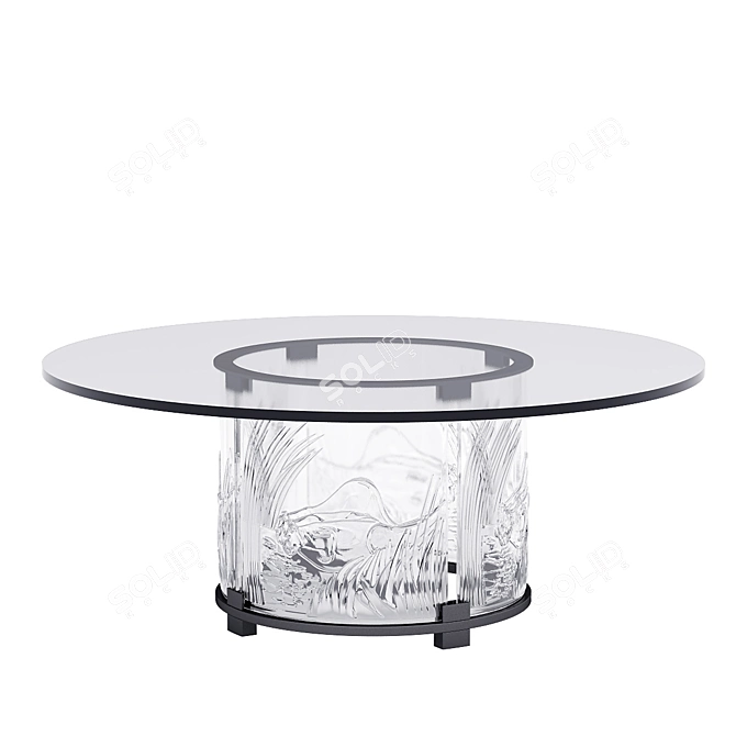 Lalique Lions Crystal Coffee Table 3D model image 1