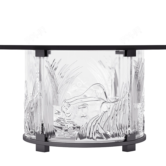 Lalique Lions Crystal Coffee Table 3D model image 2