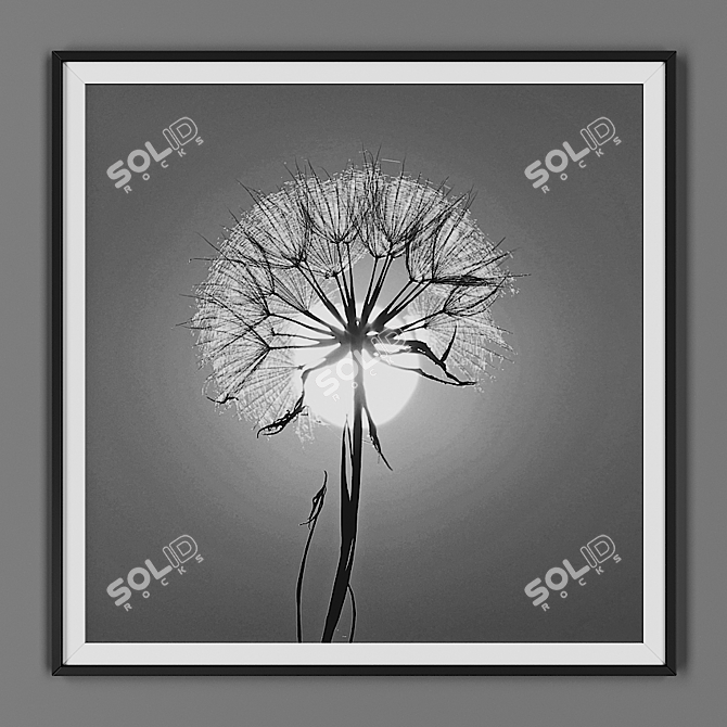 Elegant Black Picture Frame 3D model image 1