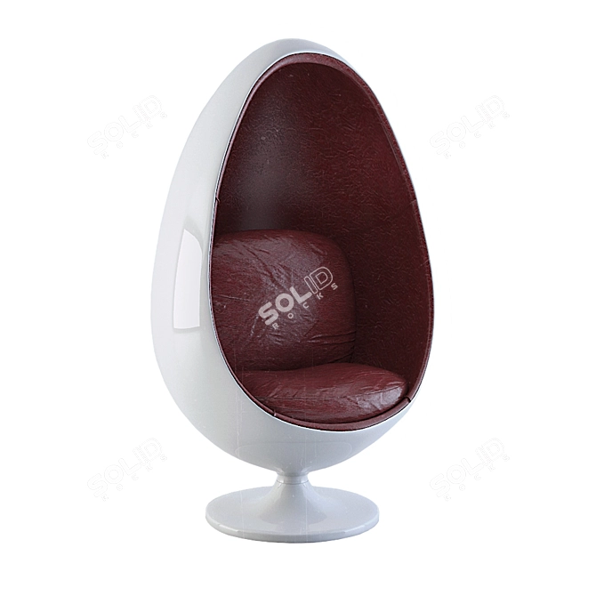 Danish Designed Ovalia Egg Chair 3D model image 2