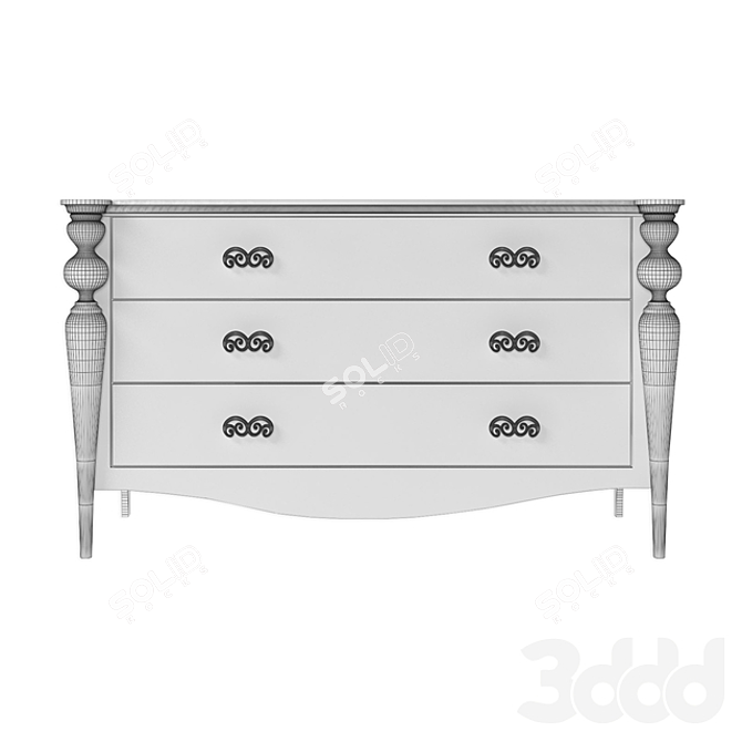 Elegant Galiano Dresser 3D model image 3