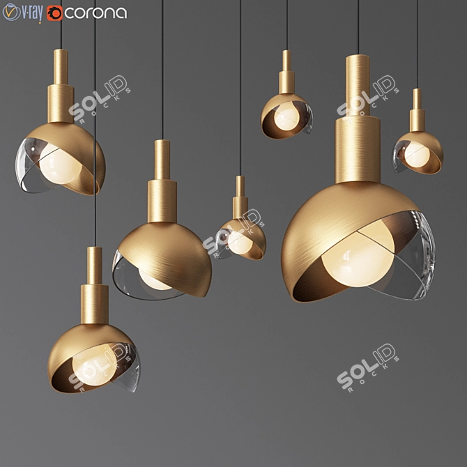 Sleek Calimero Suspension: Luminous Elegance 3D model image 1