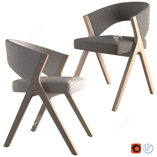 Sleek Comfort: Sussan Chair by Danelon Meroni 3D model image 2
