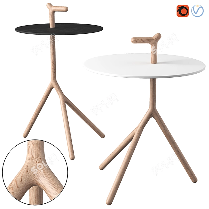 Yot: Lightweight and Stylish Side Table 3D model image 1