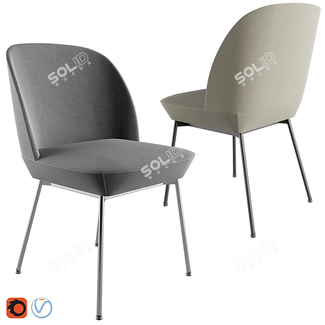Sleek and Comfortable Oslo Side Chair 3D model image 1