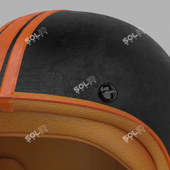 Stylish Classic Motorcycle Helmet 3D model image 3