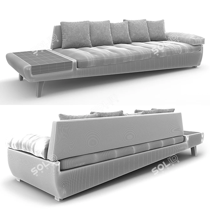 Sleek Illusion 4-Seat Sofa 3D model image 3