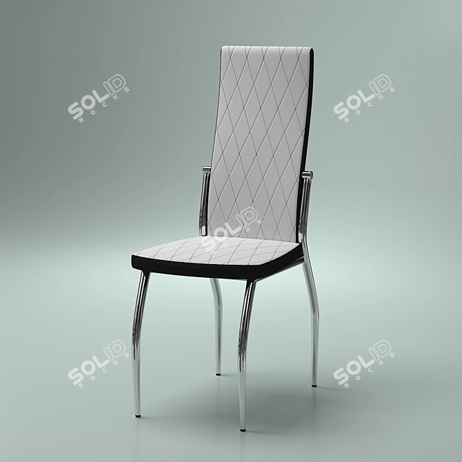 Modern White Kitchen Chair 3D model image 1