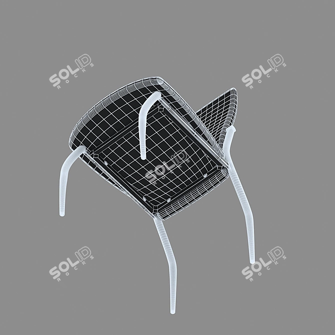 Modern White Kitchen Chair 3D model image 4