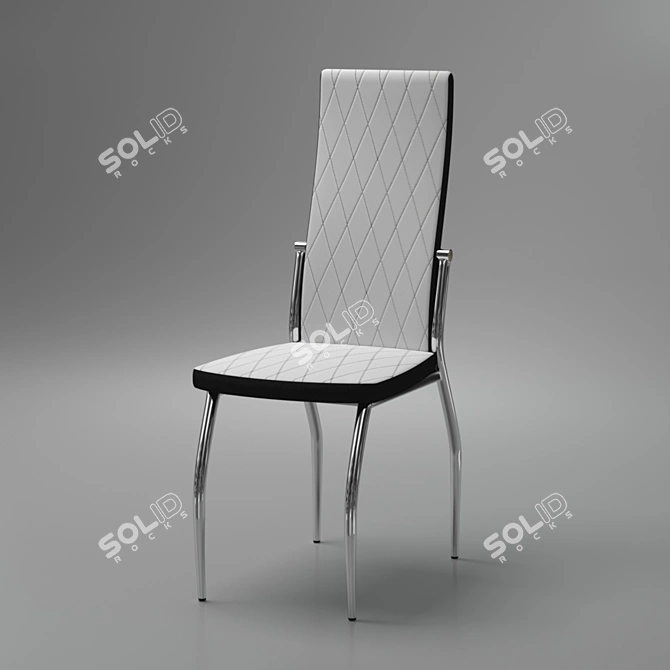 Modern White Kitchen Chair 3D model image 5