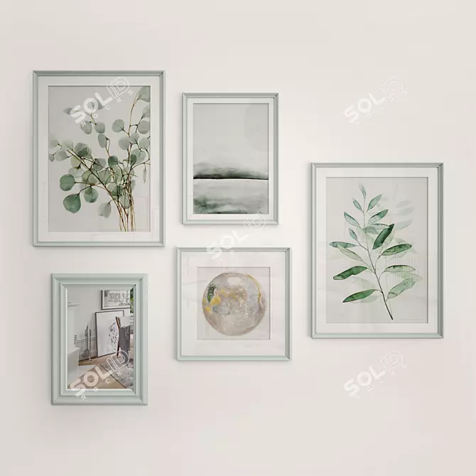 Beautiful Watercolor Study Set 3D model image 1