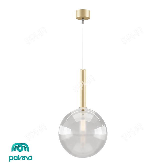 Elegance in Glass: Palma Chandelier 3D model image 1