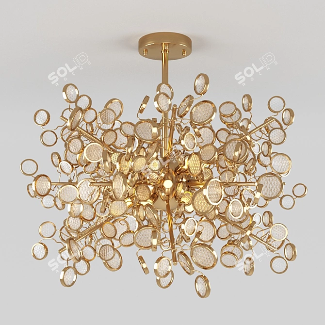 Modern Brass Metal Pendant Light 3D model image 1