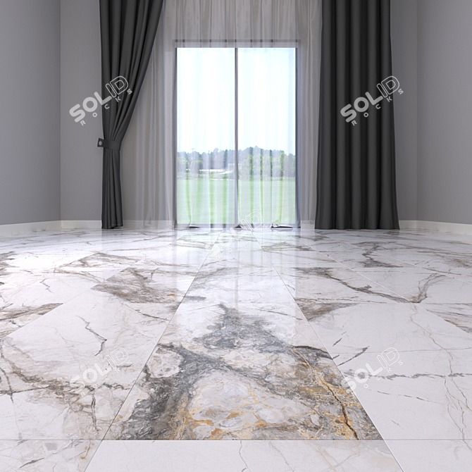 Ethereal Gray Marble Flooring 3D model image 2