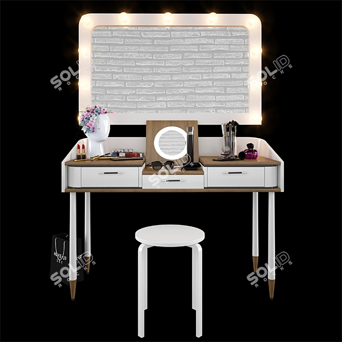 Glam Station: Ultimate Makeup Table Set 3D model image 2