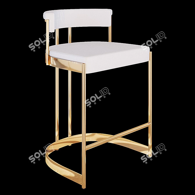 Velvet Gold Bar Chair 3D model image 1