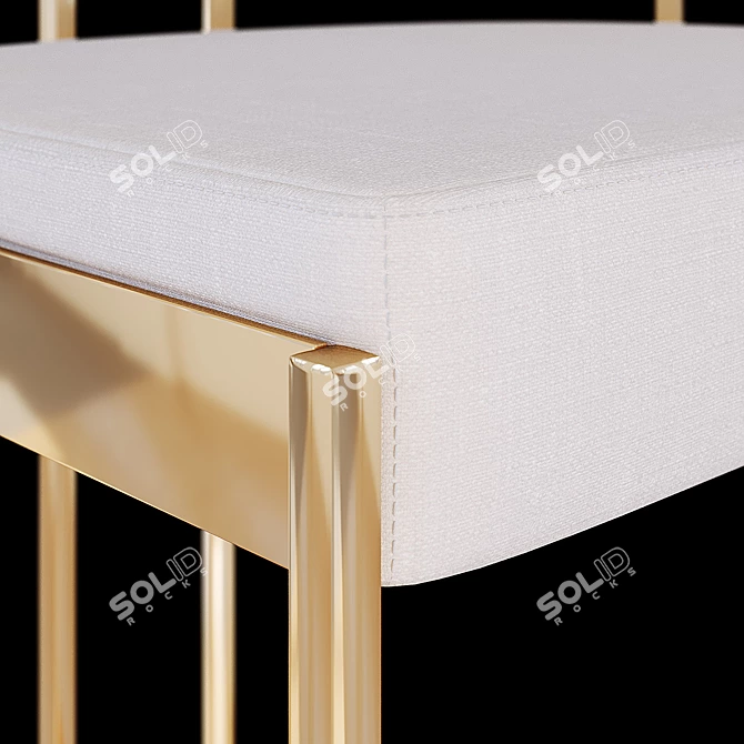 Velvet Gold Bar Chair 3D model image 3