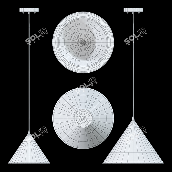Sleek Cone Pendant Lamp - Lampatron CONTOUR 3D model image 4