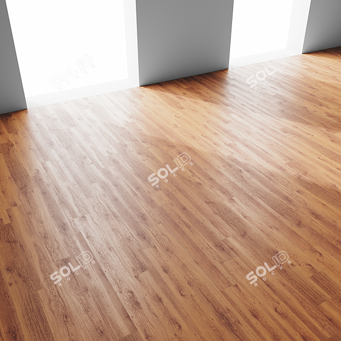 Antique Oak: Solid Board with Nature Line Structure 3D model image 3